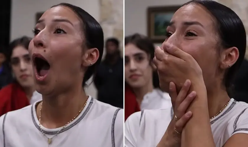 Jovem testemunha cura de escoliose em culto nos EUA e declara ter sido liberta das dores após oração e imposição de mãos. Foto: Reprodução/Instagram/Mario A Esparza Jr