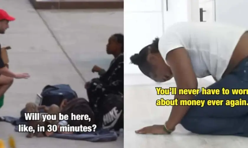 Mãe que vivia nas ruas com seus filhos após fugir de violência doméstica, teve sua vida transformada por um youtuber. Foto: Reprodução/Instagram/Zach Dereniowski