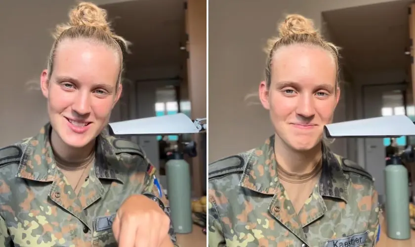 Brasileira vira sargento na Alemanha e relata como sua fé a ajudou a lidar com as dificuldades da vida e da carreira militar. Foto: Reprodução/Instagram/Eduarda Kaestner