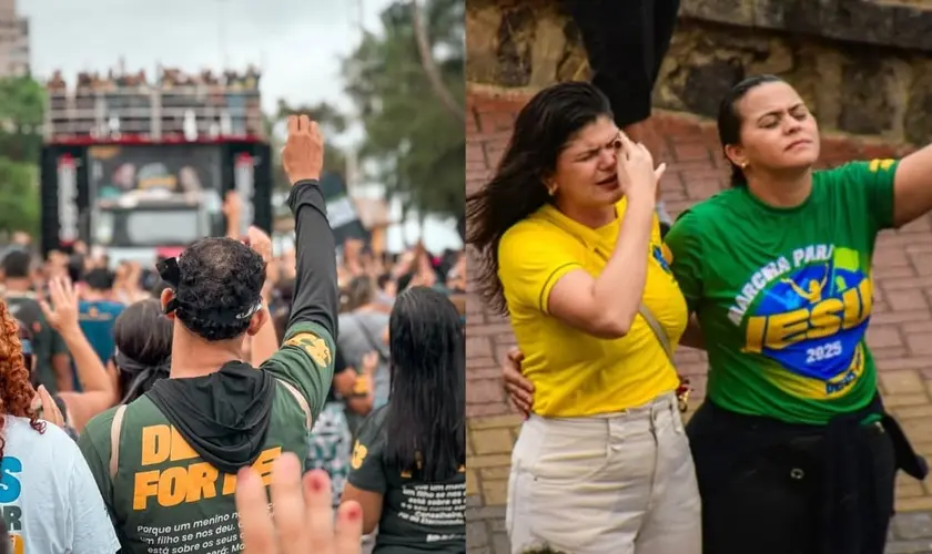 Recentemente, a orla da Praia de Boa Viagem, em Recife–PE, foi tomada pela fé e pela celebração durante a 27ª edição da Marcha para Jesus. Foto: Instagram/Marcha Para Jesus Pernambuco/Instagram/Andrea Ventura Medeiros