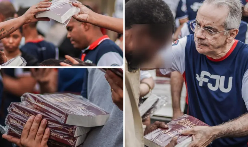 Igreja realizou uma grande distribuição de Bíblias em Complexo da Penha, levando esperança e paz aos moradores após tensões. Foto: Universal.org