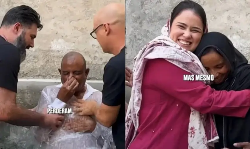 Dezenas de muçulmanos se batizam após cruzada no Paquistão realizada pela missão brasileira One Passion Mission. Foto: Reprodução/Instagram/One Passion Mission
