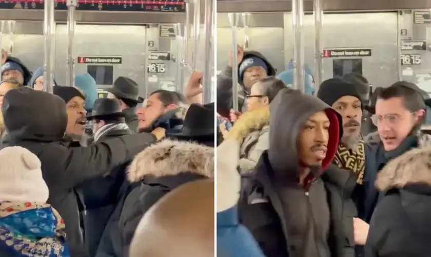 Perseguição em Nova York: Judeu é agredido em metrô; especialistas alertam para a normalização do antissemitismo em espaços públicos. Foto: Captura de tela/Redes sociais.