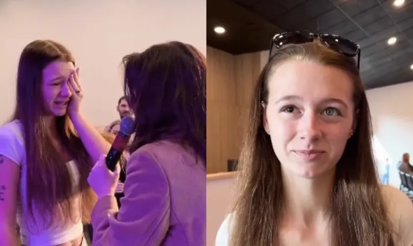 Adolescente que perdeu a visão após acidente com solda recebe cura de cegueira em culto na igreja Revival House. Foto: Reprodução/Instagram/Victoria Rich Sosa