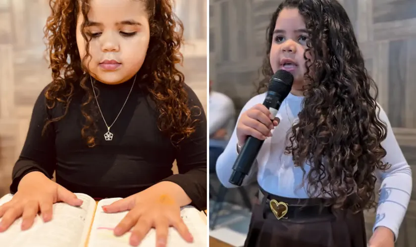 Uma menina de nove anos inspira não apenas por suas pregações, mas por uma incrível jornada de força após transplantes de dois rins. Captura te tela/Instagram/oficial_estersouza_