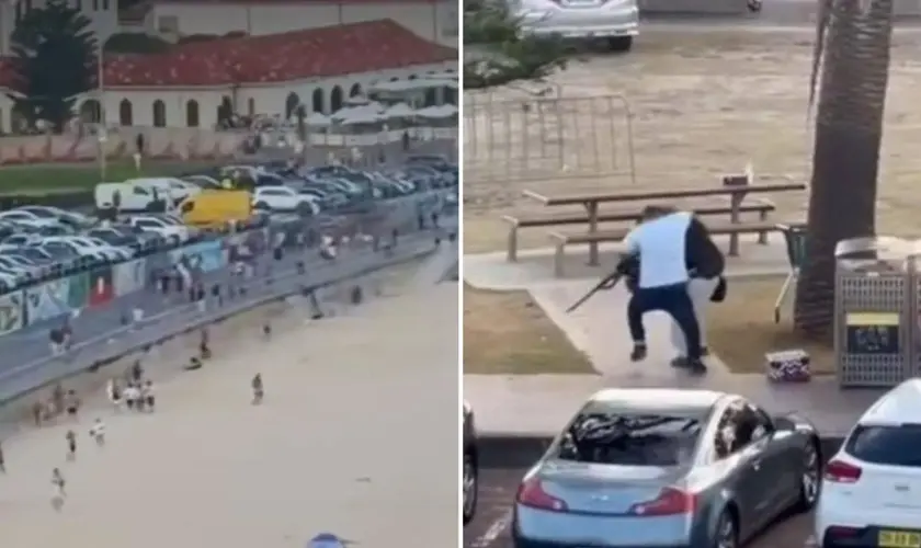 Pelo menos 11 pessoas morreram e 29 ficaram feridas, incluindo uma criança e dois policiais, após um ataque contra judeus, em Sydney. Fotos: Reprodução/Redes Sociais