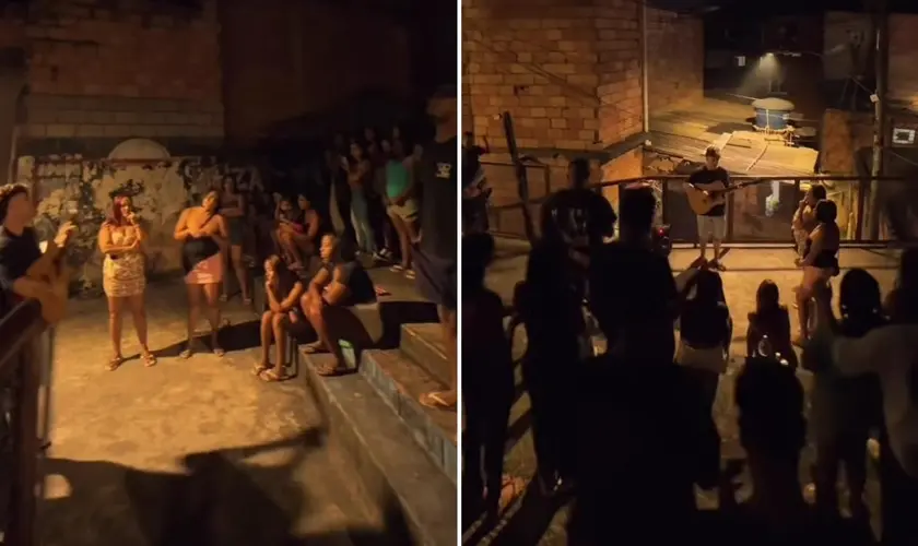 Evangelista chama atenção nas redes sociais após fazer culto em praça da comunidade Cabana do Pai Tomás, em Belo Horizonte. Foto: Reprodução/Instagram/João Basques