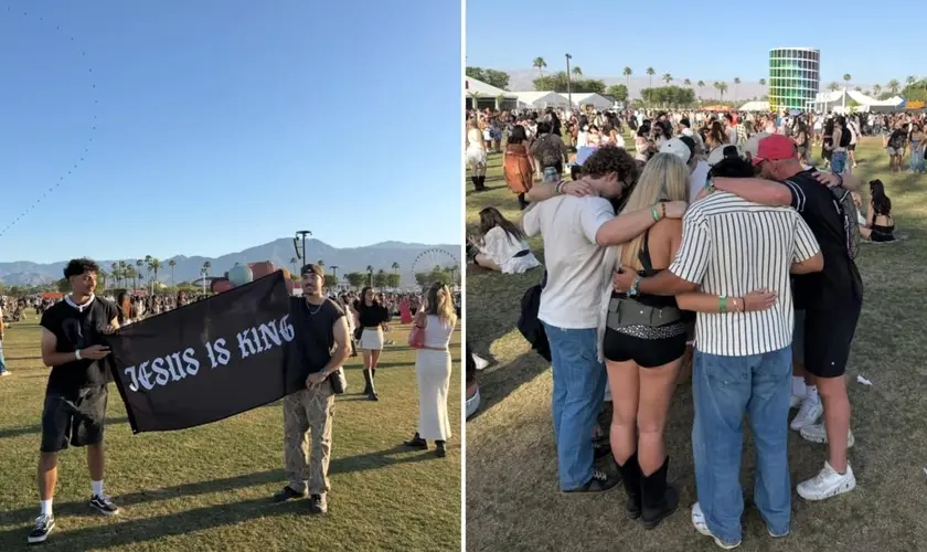 Cristãos nos EUA evangelizam no Coachella e relatam mais de 1.500 decisões por Jesus, com impacto espiritual entre jovens. Foto: Reprodução/Instagram/Philip Renner