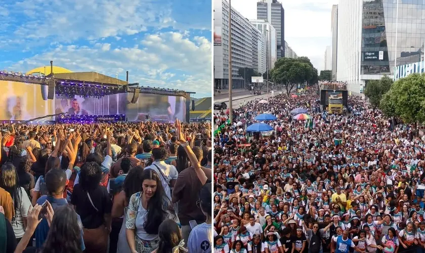 Milhares de cristãos participaram da Marcha Para Jesus 2026 no RJ, em um grande ato de fé, louvor e oração pela cidade e pelo Brasil. Foto: Reprodução/Instagram/Marcha para Jesus Rio