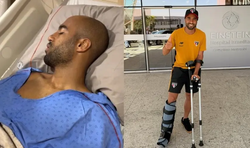 O jogador cristão Lucas Moura emocionou fãs ao demonstrar sua fé durante o período de recuperação de uma grave lesão. Foto: Reprodução/Instagram/lariisaad/Instagram/Lucas Moura