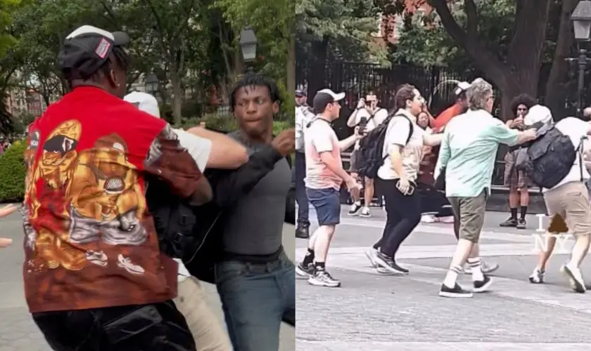 Evangelista em NY é agredido enquanto pregava no Washington Square Park e pede oração após sofrer concussão durante ataque. Foto: Reprodução/X/Benjamin Schettler