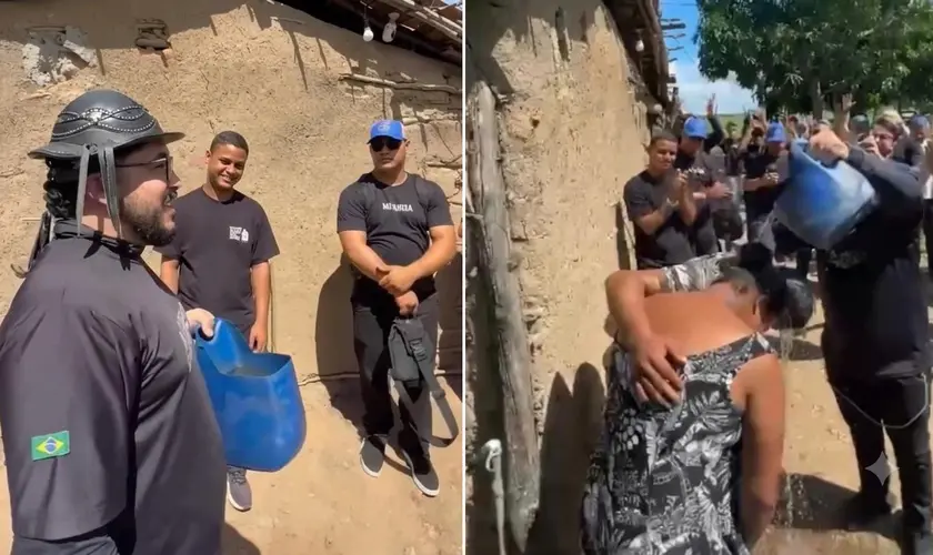 Um evangelismo no Sertão Nordestino resultou na conversão e no batismo de um casal que decidiu entregar sua vida a Jesus. Foto: Reprodução/Instagram/bruninhosilvalima