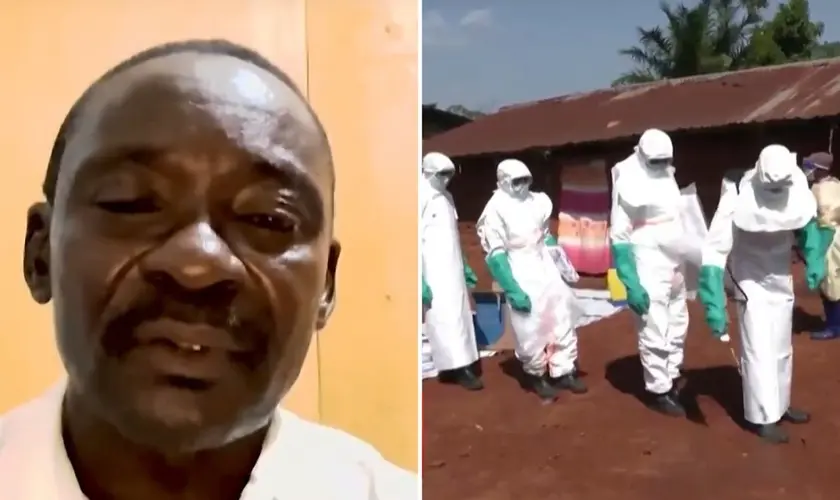 Um pastor da República Democrática do Congo fez um apelo por oração diante do avanço de um novo surto de Ebola. Foto: Reprodução/CBN News
