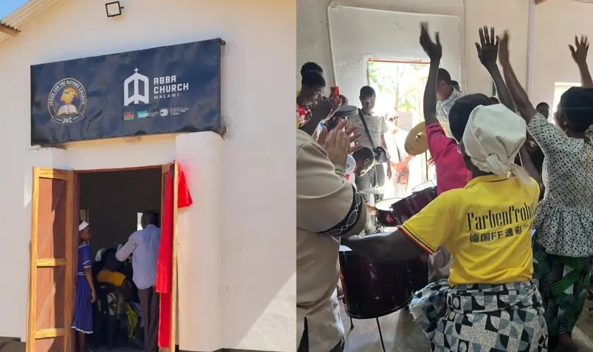 Cristãos na África, Malawi, celebraram a inauguração de seu primeiro templo após passarem seis anos realizando cultos debaixo de uma árvore. Foto: Instagram/abbachurchmarlboro