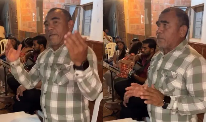 Um homem que enfrentava fortes dores causadas por seis hérnias de disco é curado após oração durante um culto ao ar livre no Piauí. Foto: Reprodução/Instagram/luzemcristo.oficial