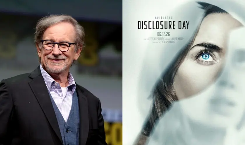 O renomado diretor Steven Spielberg afirmou que seu novo filme, “Dia D” (“Disclosure Day”), poderá levantar questionamentos sobre fé. Foto: Wikimedia Commons/Gage Skidmore/Divulgação/ Universal Studios