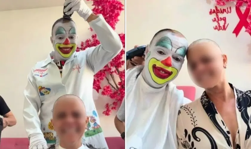 Missionário com leucemia emociona ao apoiar a prima durante tratamento contra o câncer e testemunha sua fé em Deus em meio à luta pela cura. Foto: Reprodução/Instagram/Palhaço Alegria
