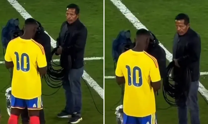 Jogador de futebol cristão lidera oração diante de mais de 35 mil pessoas em partida beneficente pelas vítimas de terremoto na Colômbia. Foto: Reprodução/Instagram/Ballers In God