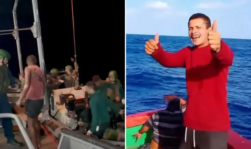 Resgate no Ceará salva seis pescadores após 20 dias à deriva em alto-mar. Grupo louvou a Deus durante a espera e agradeceu pelo livramento. Foto: Reprodução/Redes Sociais