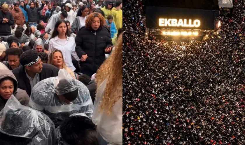 Cristãos se reuniram na Avenida Paulista, em São Paulo, numa madrugada de domingo, para buscar a Deus durante o evento “Amanhecer”. Foto: Reprodução/Instagram/ekballomoovement