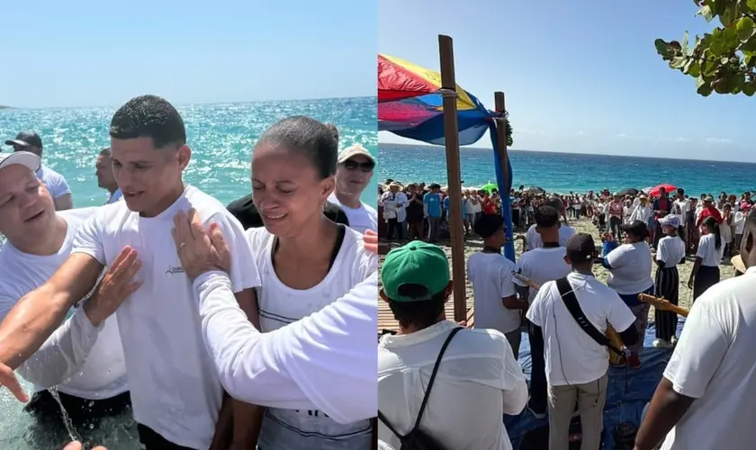 Cristãos em Cuba celebram batismo de cerca de 350 pessoas em uma praia de Guantánamo, em um momento histórico de fé e testemunho público. Foto: Facebook/Iglesia Metodista En Cuba