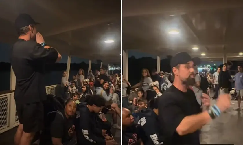 Cristão pregou o Evangelho para passageiros de uma balsa da Disney, nos Estados Unidos, e dois jovens decidiram entregar suas vidas a Jesus. Foto: Reprodução/Instagram/Paul Donaghey