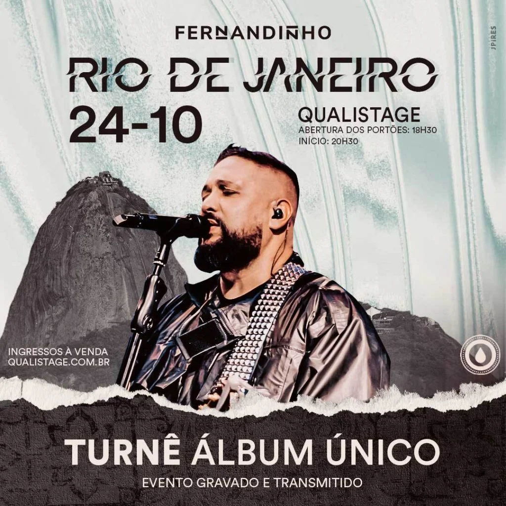 Cantor Fernandinho em turnê do álbum "Único" no Rio de Janeiro