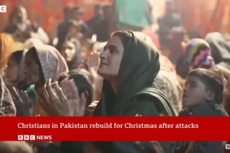 Após 4 meses sem ataques islâmicos, os cristãos no Paquistão comemoram o Natal com segurança no final de semana. Foto: Reprodução/YouTube/BBC News.