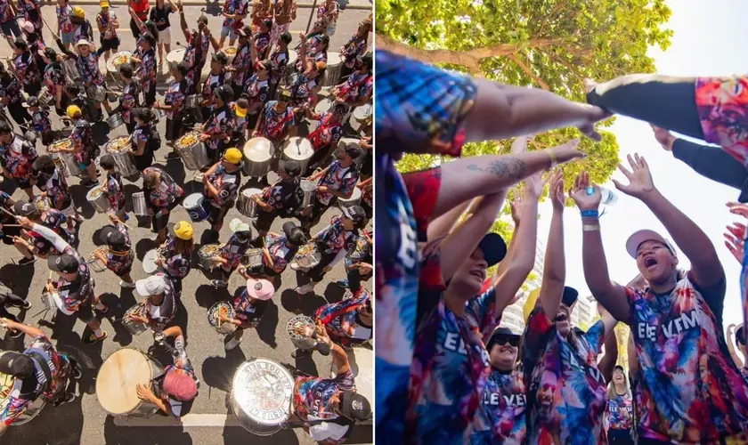 Cristãos de diversas partes do Brasil realizaram ações evangelísticas durante o Carnaval, levando a mensagem de Jesus para as ruas. Foto: Reprodução/Instagram/Batucada Abençoada.