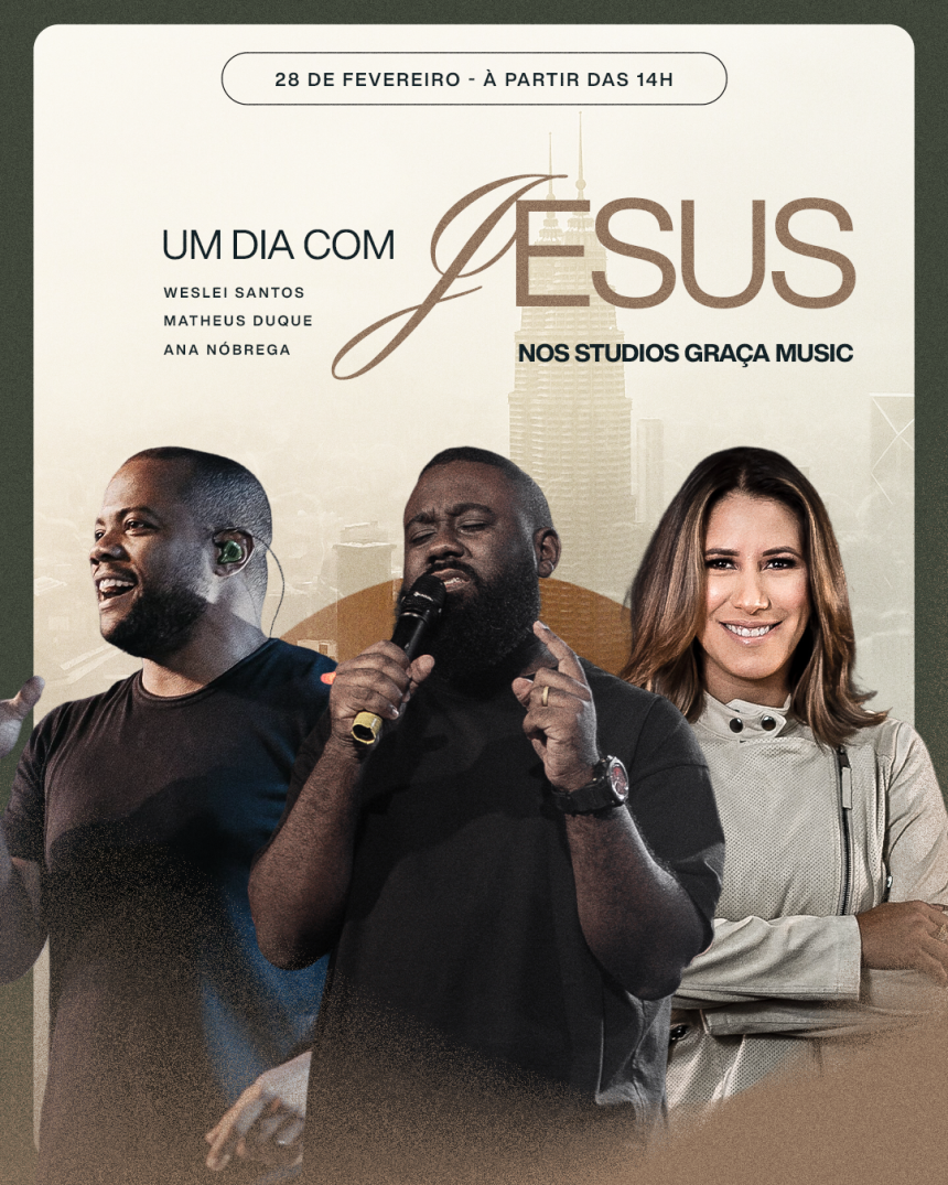 Pastor e cantor Matheus Duque, da Graça Music, realizará o evento "Um dia com Jesus", incluindo a gravação de seu primeiro EP "Jesus". Foto: Divulgação.