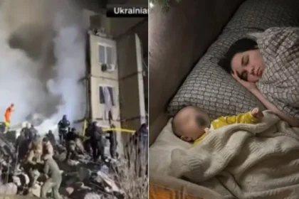 Ataque de drone russo atinge prédio residencial, resultando na perda de 12 vidas, incluindo a filha e o neto do pastor local na Ucrânia. Foto: Reprodução/CNN/Cortesia/CNN