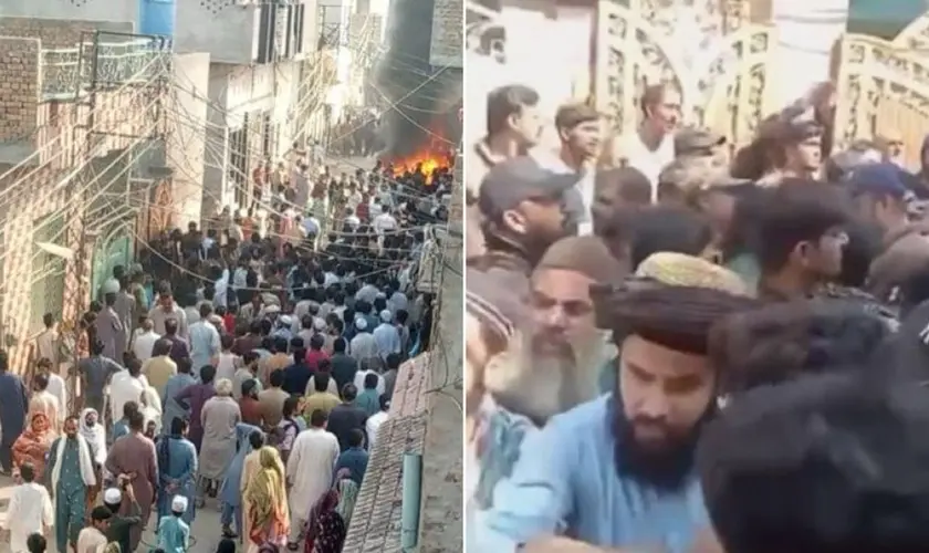 100 muçulmanos foram presos após um ataque a cristãos em Sargodha, Paquistão, onde casas foram incendiadas e várias pessoas agredidas. Foto: Reprodução/ICC