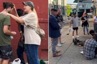 Grupo de cristãos testemunha a aceitação de Jesus por 106 viciados em drogas em evangelismo na rua nos Estados Unidos. Foto: Reprodução/Instagram/Philip Renner