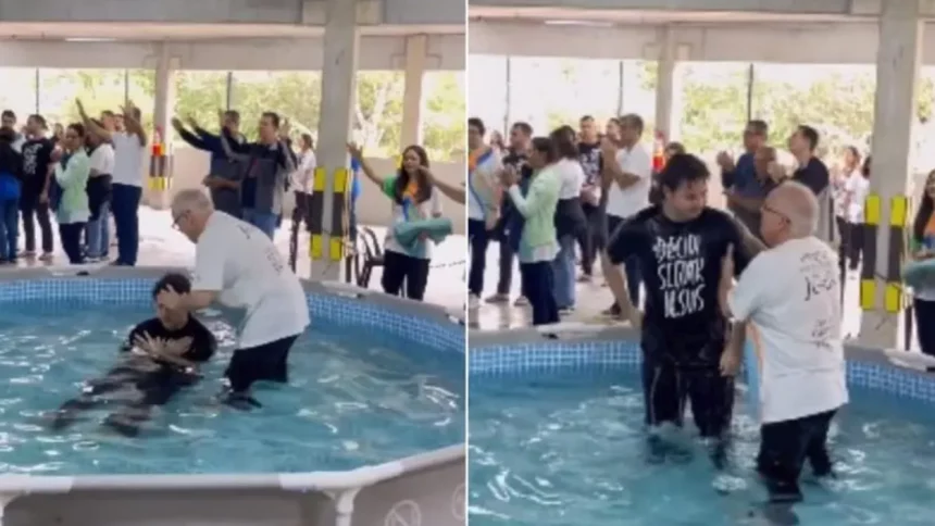 Alexander Lima, filho de Ronaldo Fenômeno, é batizado na Comunidade Evangélica Internacional Zona Sul no Rio de Janeiro. Foto: Reprodução/Instagram