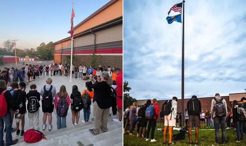 Milhões de estudantes participaram do evento de oração 'See You at the Pole', reunindo-se para orar por suas escolas e comunidades. Foto: Reprodução/Instagram/See You at the Pole