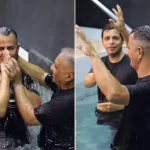 Igreja vivencia um momento marcante de fé e inclusão com o batismo de surdo, evangelizado pelo ministério de libras "Luz no Silêncio". Foto: Reprodução/Instagram/Ministério Luz no Silêncio