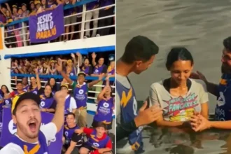 Voluntários realizam batismos na Ilha de Marajó, levando o Evangelho, ações sociais e esperança às comunidades ribeirinhas. Foto: Reprodução/Instagram/Minha Missão