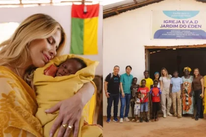 Karina Bacchi realiza missão em Guiné-Bissau, levando atendimento médico e apoio espiritual à população carente. Foto: Reprodução/Karina Bacchi.