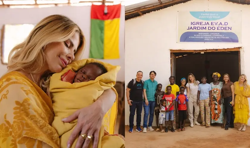 Karina Bacchi realiza missão em Guiné-Bissau, levando atendimento médico e apoio espiritual à população carente. Foto: Reprodução/Karina Bacchi.