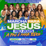 Marcha Para Jesus 2025 no Rio acontece em 24 de maio, com o tema “A Paz é Para Todos” e grandes nomes da música gospel na Praça da Apoteose. Foto: Divulgação.