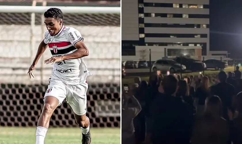 Jogador de futebol com morte cerebral acena após orações