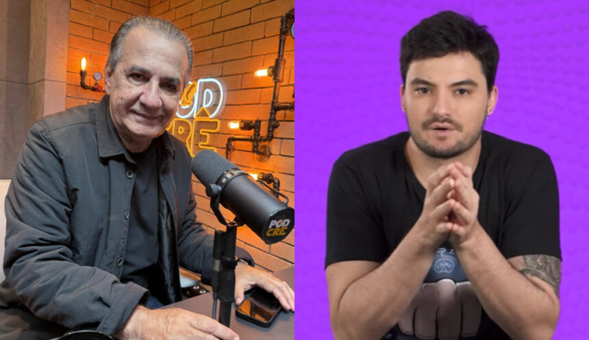 Ao ser questionado, no PodCrê, com quem gostaria de ficar cara a cara, Silas Malafaia foi taxativo e disse que era o Felipe Neto. Foto: PodCrê.