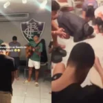 Jogadores da base do Fluminense têm se reunido regularmente para realizarem célula dentro do centro de treinamento da equipe. Foto: Reprodução/Instagram/Bernardo André Goulart
