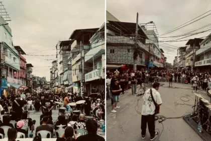 Cristãos evangelizam área de baile funk no Complexo da Maré, levando oração, louvor e ações sociais que impactaram centenas de moradores. Foto: Reprodução/Instagram/Manifestação dos Filhos