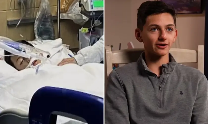 Menino sobrevive a ataque de tubarão na Flórida, passa por amputação e emociona ao dizer ter tido uma visão com Jesus durante recuperação. Foto: Reprodução/CBN News