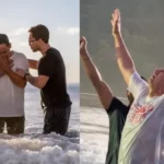 Mais de 40 mil pessoas participaram de um culto em praia em SC, com adoração ao amanhecer, pregação do Evangelho e batismos no mar. Foto: Reprodução/Instagram/Amanhecer Ephy Beach