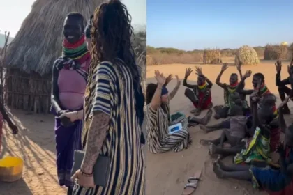Uma missionária americana, compartilhou o momento em que apresentou o Evangelho a uma tribo na África que nunca havia ouvido falar de Jesus. Foto: Reprodução/Instagram/Angi Magoulis