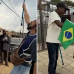 Um homem que utilizava muletas para caminhar afirmou ter sido curado após receber oração nas ruas na África do Sul. Foto: Reprodução/Instagram/Luca Martini