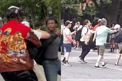 Evangelista em NY é agredido enquanto pregava no Washington Square Park e pede oração após sofrer concussão durante ataque. Foto: Reprodução/X/Benjamin Schettler
