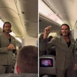 Evangelismo em avião chama atenção de passageiros após pregador compartilhar seu testemunho de conversão e anunciar a mensagem de Jesus. Foto Reprodução/Instagram/Miro Wittwer